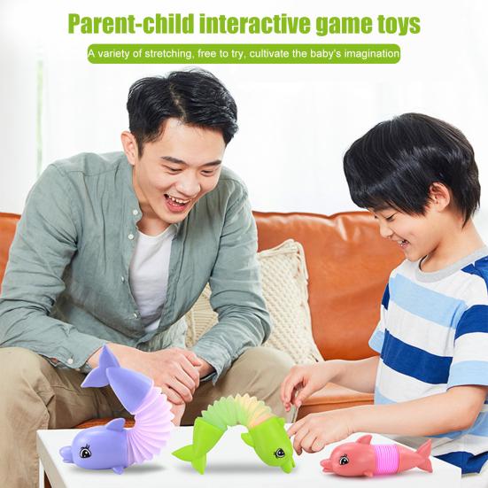 Dinosaur Telescopic Tube Toy Free Transformation Fun Battery Operated Lighting Stress Relief Kids Dino Animal