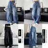 Denim Jeans For Women With High Waist And Water Wash Fabric For Casual Fall Wear