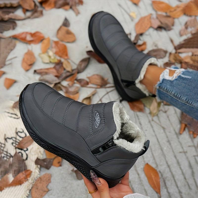 Comfortable Anti Slip Windproof Snow Boots with Plush Lining, Easy To Wear Ankle Boots Suitable for Couples