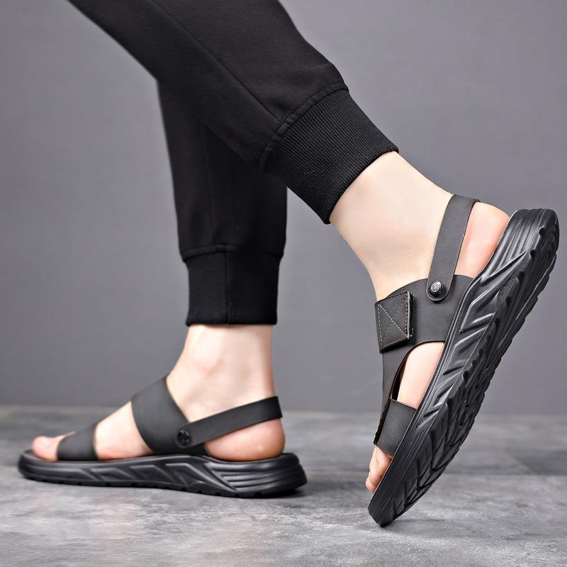 Новые туфли для мужчин, летние сандалии из натуральной кожи, модная мягкая латексная стелька, повседневная обувь, классная пляжная обувь