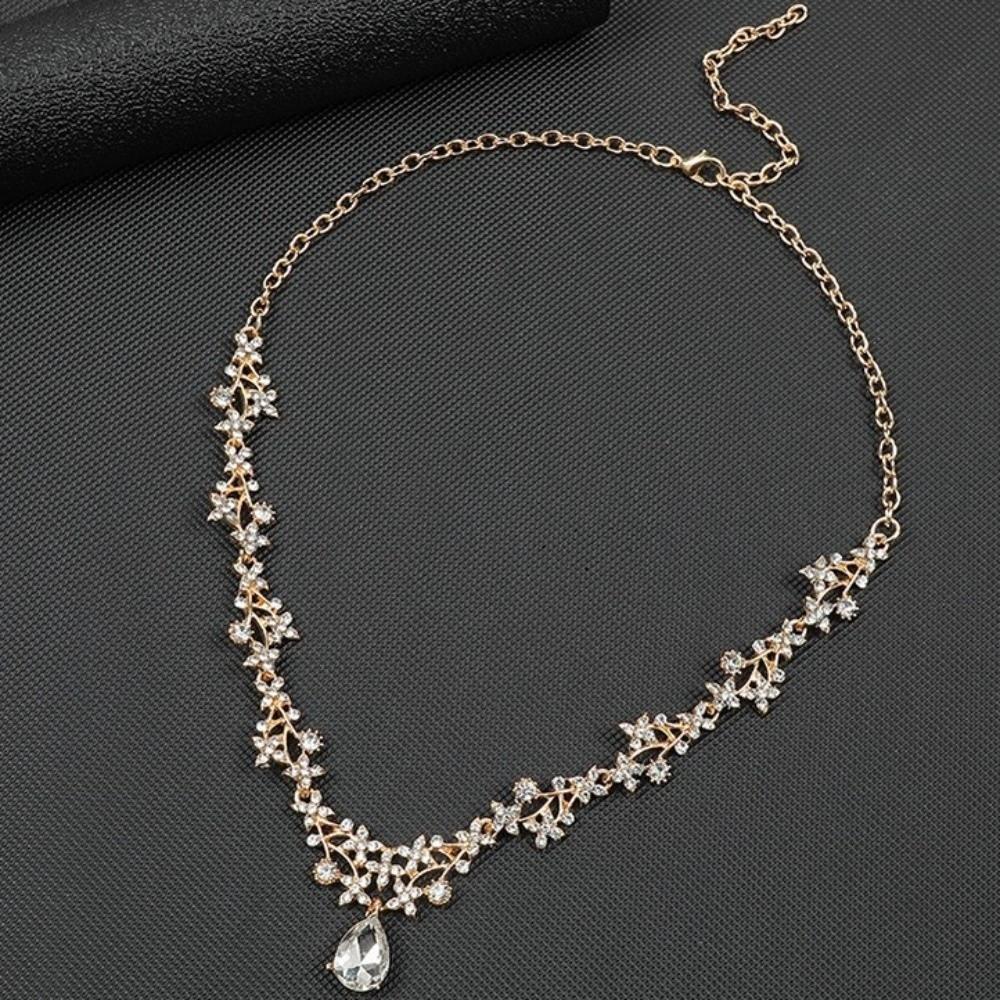 Luxury Necklace Earring Set Sparkling Crystal Bridal Necklace Wedding Jewelry Wedding Party