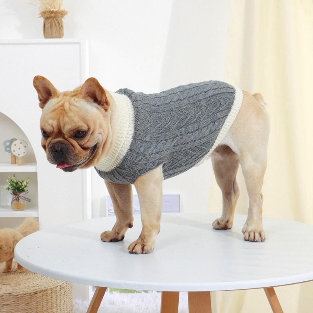 Fashion Warm Turtleneck Dog Sweaters Soft High Stretch Cat Sweater Vest Wear-resistant Cozy Dog Pullover Jumper Fall Winter
