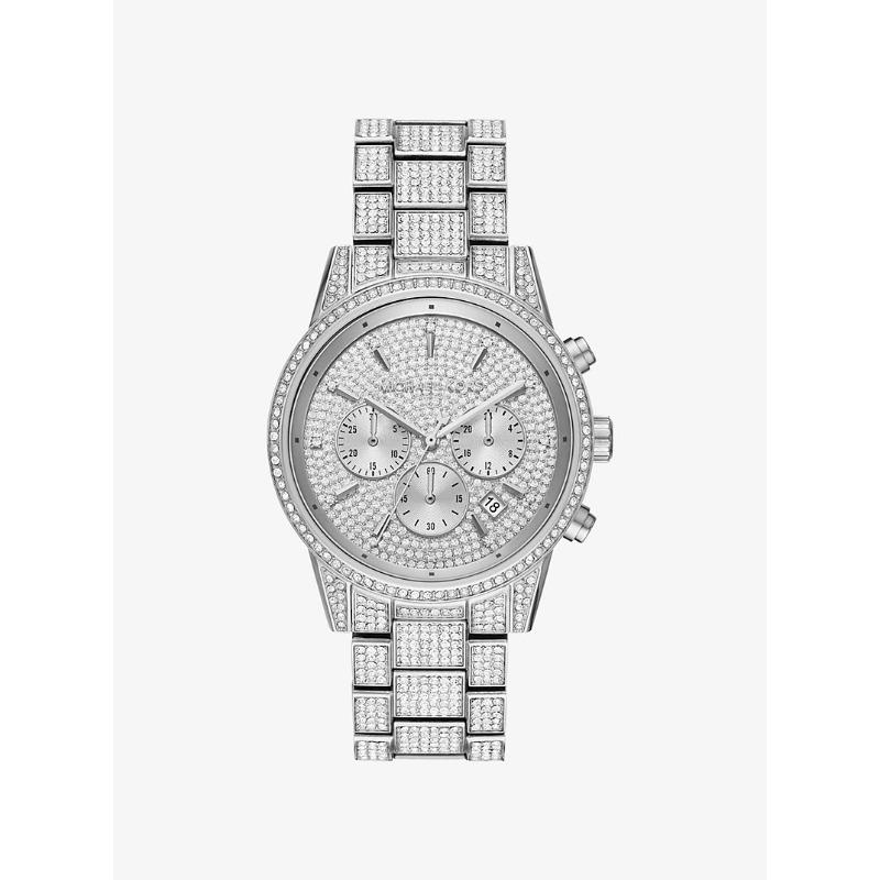 Michael Kors Серебристые кварцевые часы Bryant Pavé MK6746