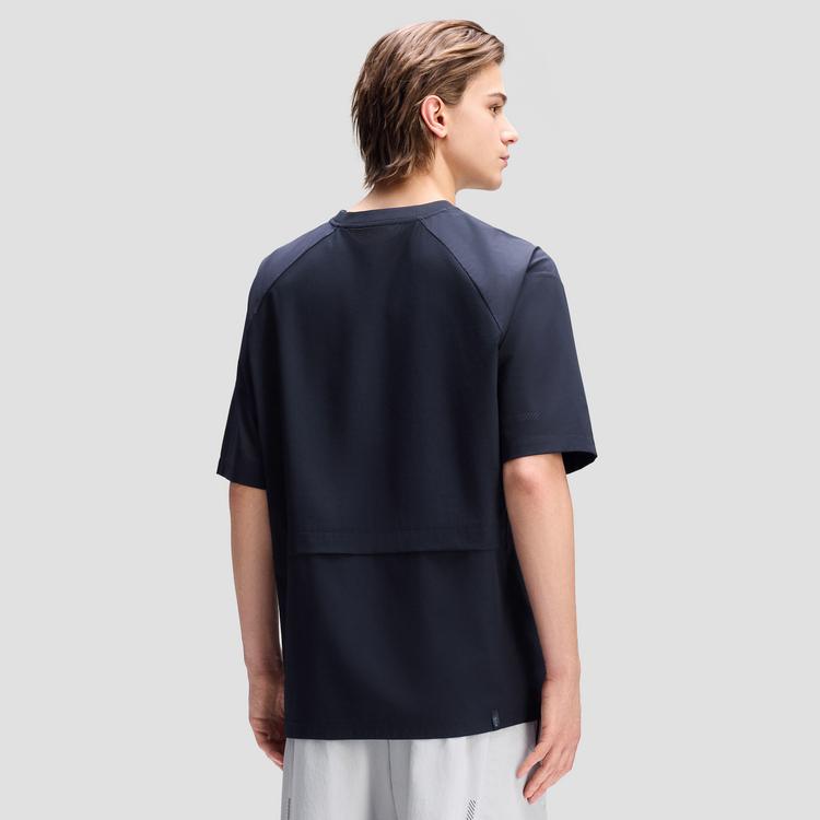 DESCENTE Серия Bleu Мягкая футболка с круглым вырезом и короткими рукавами Мужские топы для городского велоспорта D6331BWS70