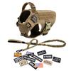 Military Large Dog Harness Collar Leash Bags Patches Set Pet Malinois Training Vests Tactical Dogs Harnesses Accessories