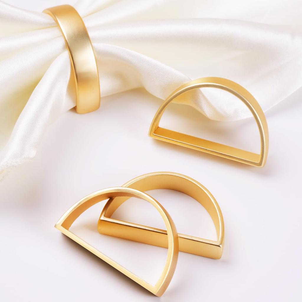 Eco-friendly alloy half-circle napkin ring gold color 200PCS