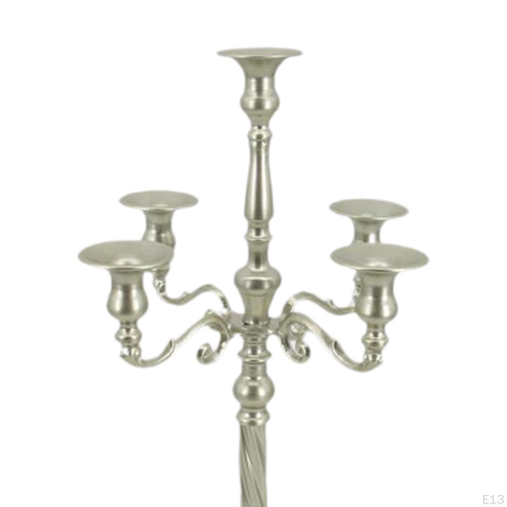 Candelabra 5 Arms Metal Candle Holder Candlestick Table Centerpieces for Festive Party Decor