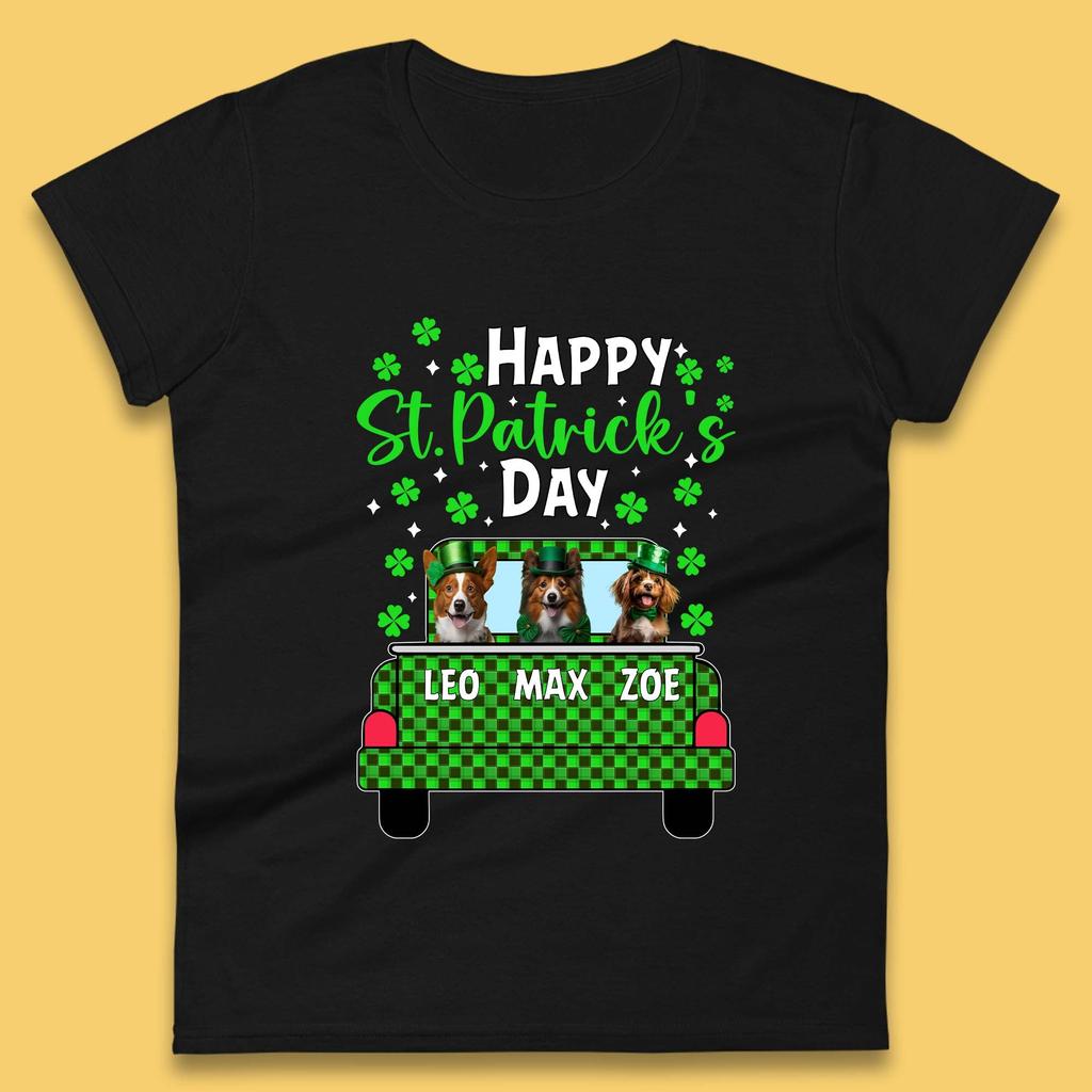 Personalised Dog St. Patrick's Day Womens T-Shirt Mens Tops Tees Unisex