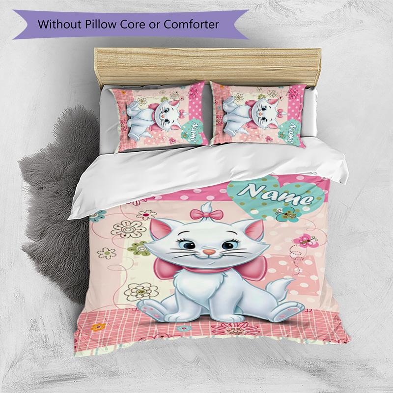 3pcs Marie4 Cover Set - Personalized Name, HD Printed Bedding with 1 Cover and 2 Pillowcases - Perfect for Home Decor, Easy Care
