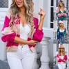 2025 New Cardigan Wool Color Matching Large Size Cardigan Knitted Sweater Jacket