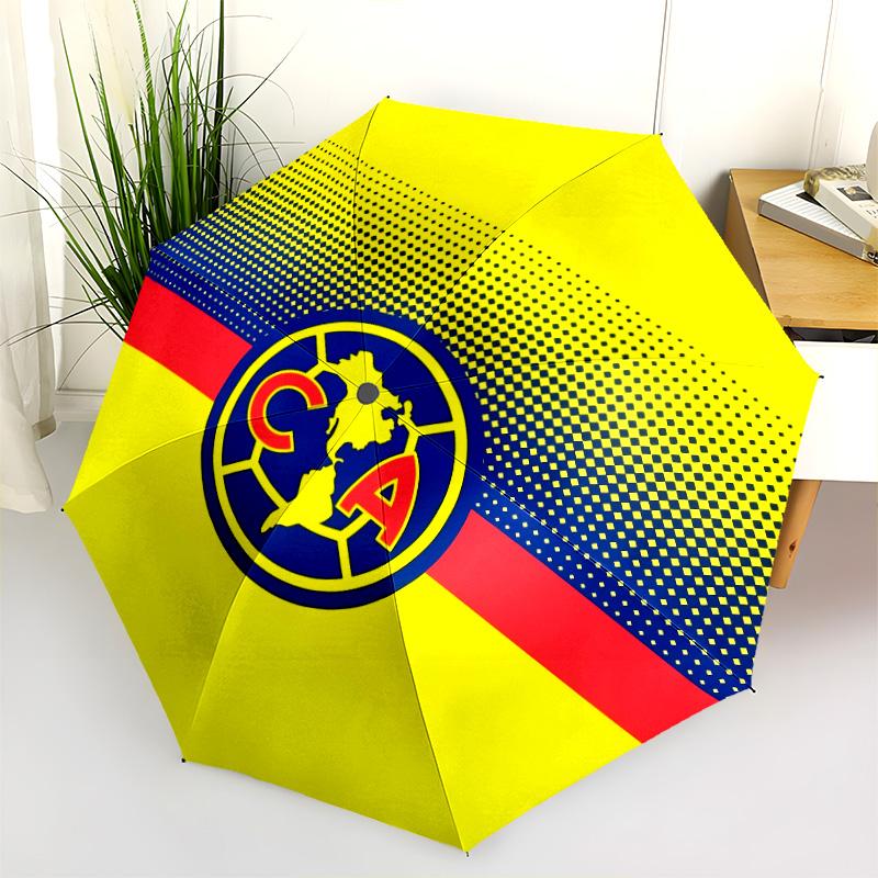 Узор Club América, автоматический складной зонт, портативная и складная конструкция, 8 спиц, рождественский или день рождения подарок.