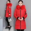 Women's Winter Cotton Padded Jacket Mid-length Praka Slim Fit and Thin Big Fur Collar Padded Jacket Down Coat Thicken Outwear