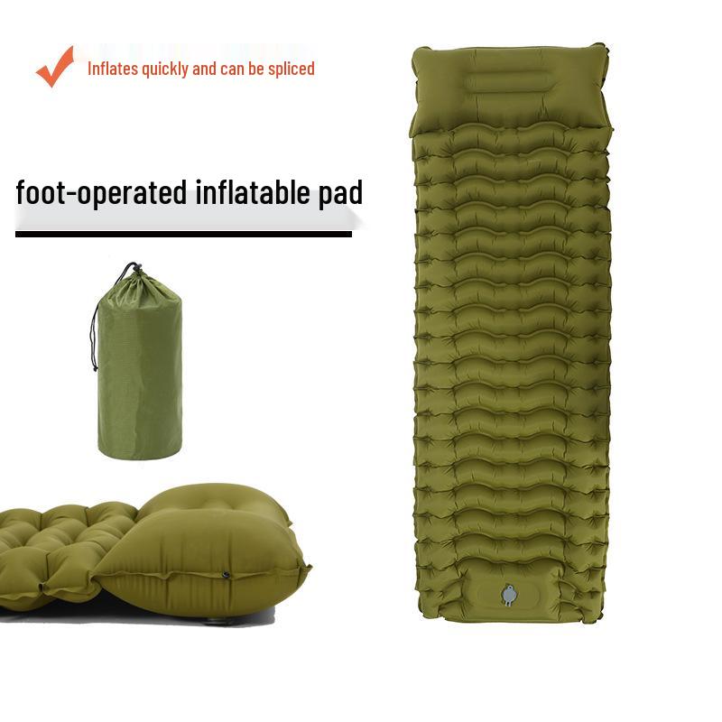 Inflatable Moisture-Proof Camping Sleeping Pad with Splicing Double Mattress Feature