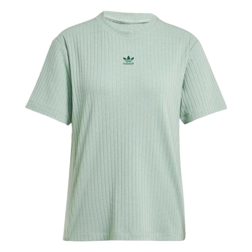 Adidas Футболка Originals Essentials с круглым вырезом и коротким рукавом, однотонная, женские топы, зеленая JD1490