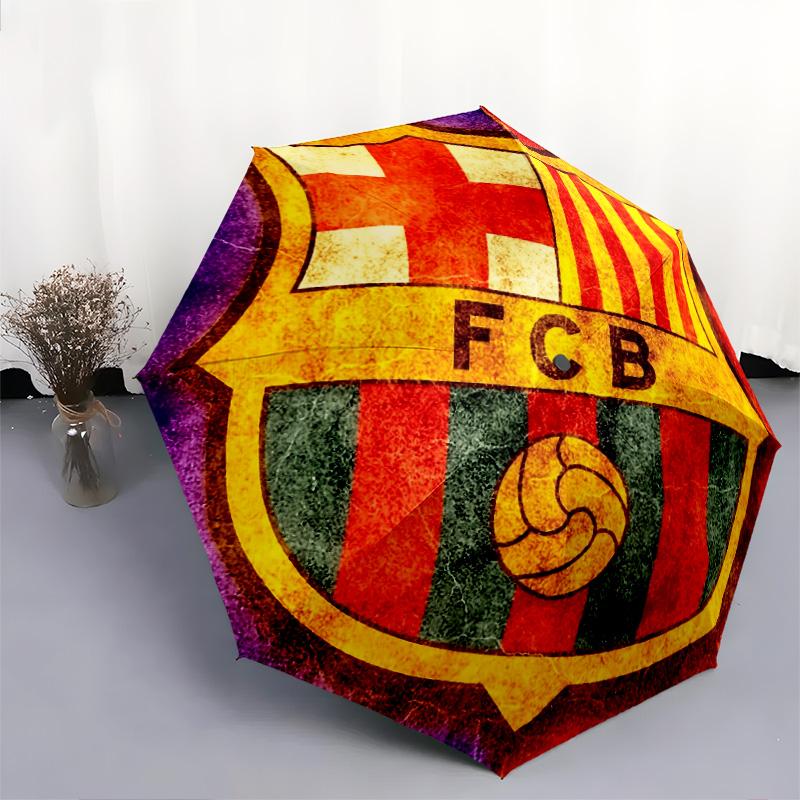 Узор FC Barcelona, автоматический складной зонт, портативная и складная конструкция, 8 спиц, рождественский или день рождения подарок.