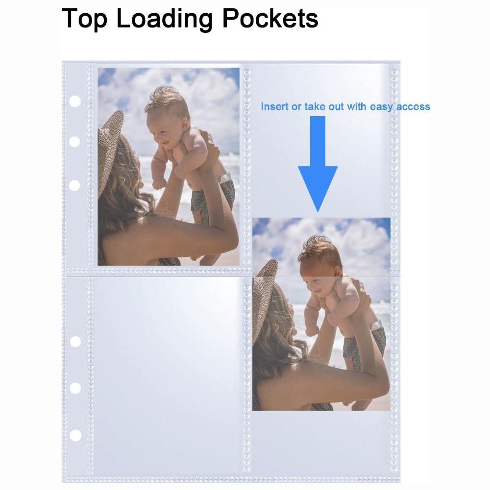Multi-Pockets Photocard Binder 6 Ring Photo Album Page Binder Pages Inner Page
