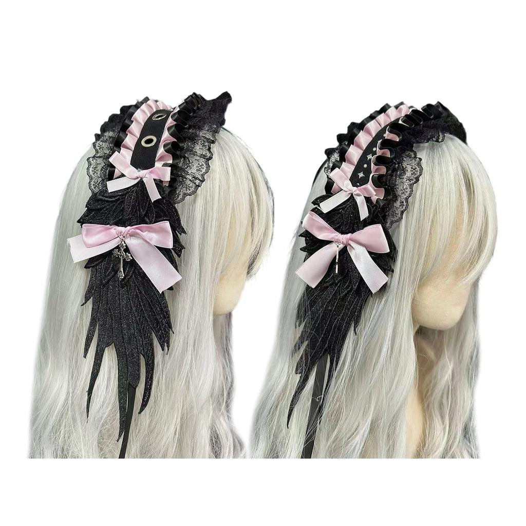 Стильное украшение для головы с бантиком, элегантное украшение для волос, повязка для волос в стиле Лолиты, отлично подходит для того, чтобы подчеркнуть ваш образ на мероприятии