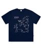 PAGESIISII Line Hand-Drawing Print Short Sleeve T-Shirt Black