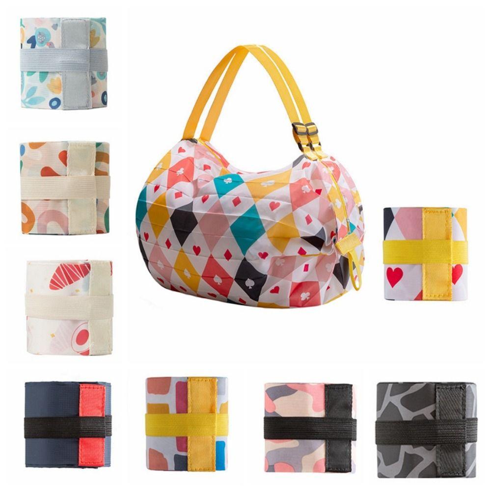 Creative Folding Shopping Bag Portable Foldable Eco Bag Fashion Travel Shoulder Handbag Sports