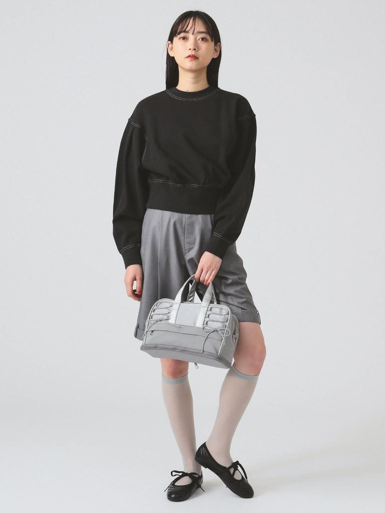 TEE Sweat Tuck Sleeve Crew Neck BLACK ONE SIZE [Raybeams] L/S Women's