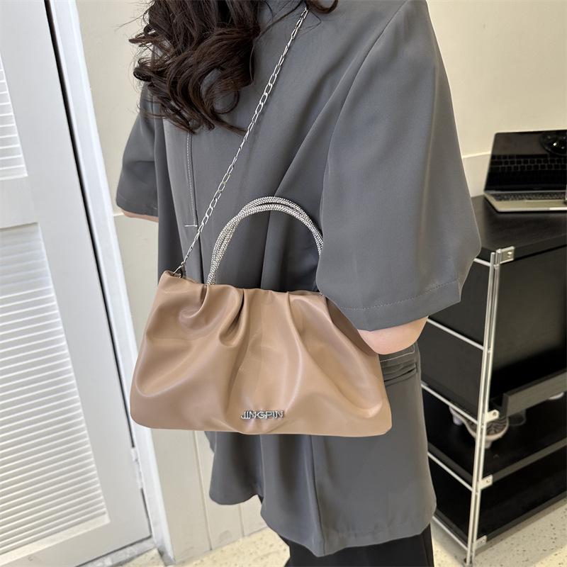 Простая трендовая сумка через плечо 2024 года, летняя новая мода, простая сумка-мессенджер, нишевая цепочка, маленькая квадратная сумка