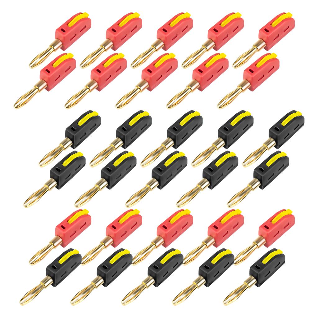 10pcs Efficient 32A 4mm Banana Plug Solderless Quick Connect 4mm Banana Plug 32A High Current for Electrical Tools