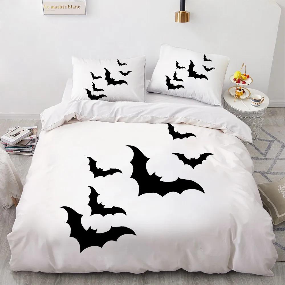 Black and White Grimace Duvet Cover Black Cartoon Dryad Ghost for Children Boys Gifts Bedroom Decoration Polyester Quilt Cover