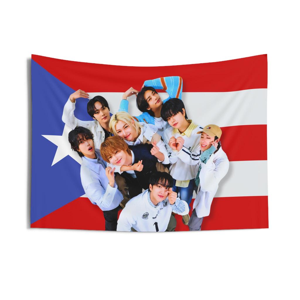 1PC Skz Members Cute American Flag Concert Banner Flag Decoration Gift Furniture Bedroom Sofa Tapestry Creative Decoration