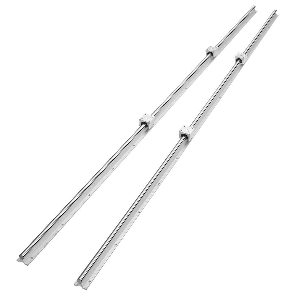 Linear Guide Rail Set, SBR20 2200mm, 2 PCS 86.6 in/2200 mm SBR20 Guide Rails and 4 PCS SBR20UU Slide Blocks, Linear Rails and Bearings Kit for