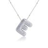 Silver Color Silver Zircon Necklace Rhinestones Women Choker Simple Letter Pendant Necklace  Gift