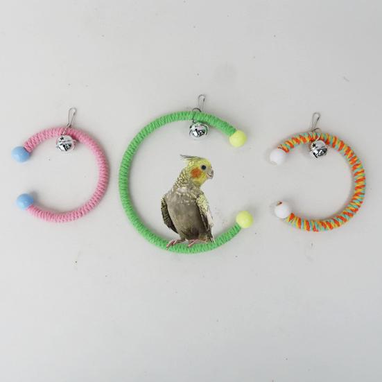 Игрушка-качалка с попугаем и игрушками для скалолазания, красочная хлопчатобумажная веревка, подвесная плетеная птица