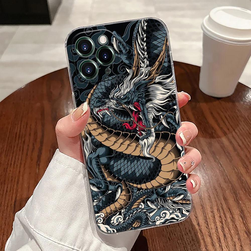 Японская культура Волна Дракона Аниме Чехол Для Apple iPhone 17 16 15 14 13 12 11 Pro Max 16 Plus 16E 17Air 17Pro Чехол для телефона Funda