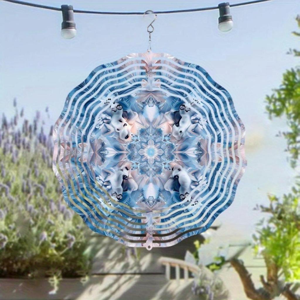 10-дюймовый подвесной ветряной спиннер с дизайном лисы, металлический ветряной колокольчик для декора сада и балкона, крючок с вращением на 360 градусов, не требует электричества, подарок для друзей и семьи