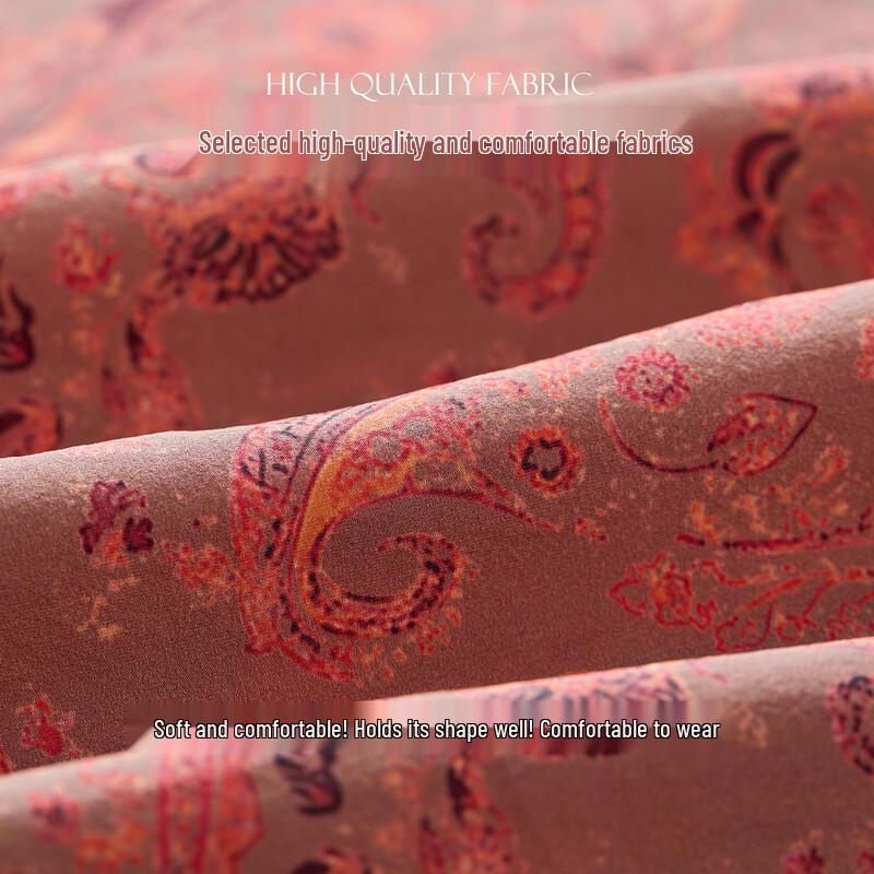 Женское платье миди Muzi с цветочным принтом в неокитайском стиле