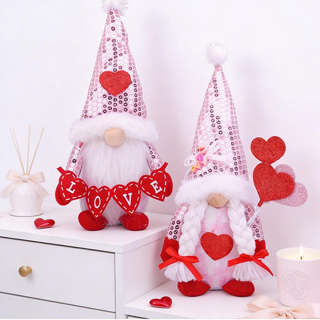 Декор Гном на День Святого Валентина Праздничный Декор Стола Романтичная Кукла-Гном Для Спальни Гостиной Кабинета Полки Камина
