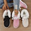 Plus Size Women's Shoes Fall and Winter New Fashion Round Toe Lace-up Cotton Boots with Fleece Mouth Women's Cotton Shoes