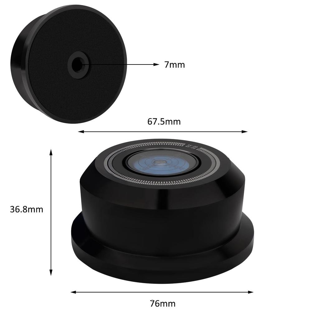Monosaudio Record 60Hz Rotation Vibration Reduction Vibration Level for LP Record LP 320G Aluminum with Soft Base and Bubble Level for Vinyl Record