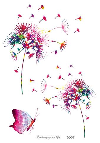 Waterproof Temporary Fashion Flower Feather Tattoo Designs for Women Arm Shoulder Neck Back Temporary Tattoo Skin