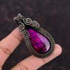 Подвеска из фиолетового огненного лабрадорита, подвеска из медной проволоки, подвеска ручной работы, подвеска из медной проволоки, ювелирное изделие, кулон для подарка, подвеска из настоящего драгоценного камня