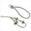 Chain Anti-Lost Silver Heart Phone Lanyard Phone Beaded Rope Cell Phone Straps Heart Phone Charms