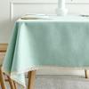 Solid Color Cotton Linen Tablecloth Lace Hanging Tassel Edge Breathable Wear-resistant Versatile Cover Dining Table Coffee Table