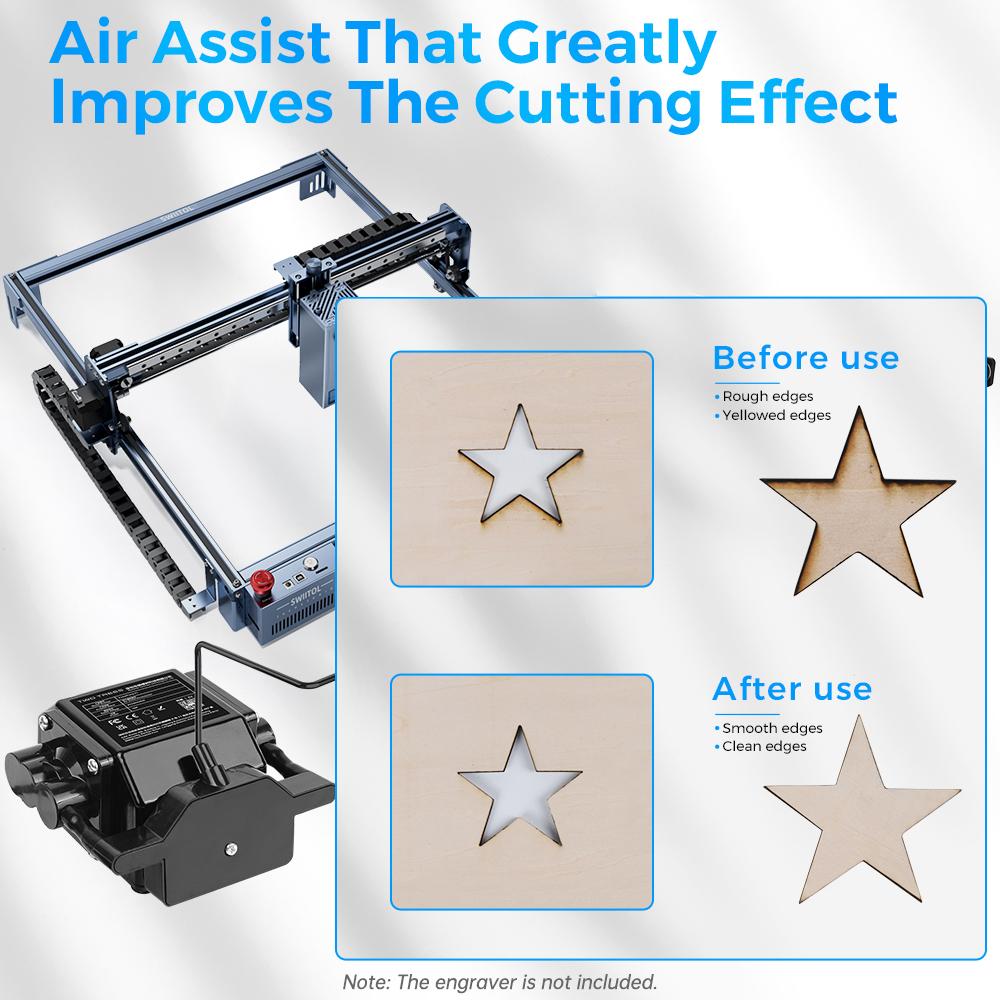 TWO TREES Air Assit Pump Laser Engraver Accessory Adjustable High Airflow 10-30Lmin To Remove