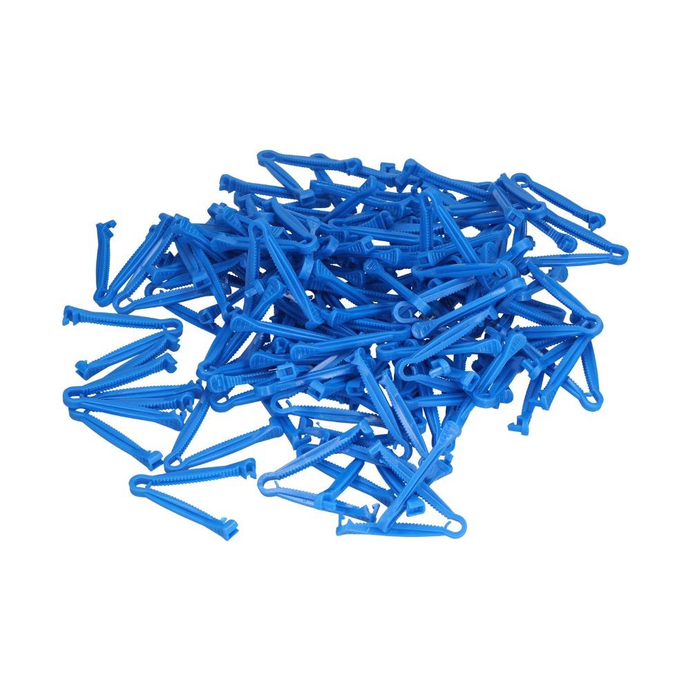 100pcs PVC Umbilical Tape Clamp Blue Umbilical Cord Clamp Simple Disposable Umbilical Clip Farm Use