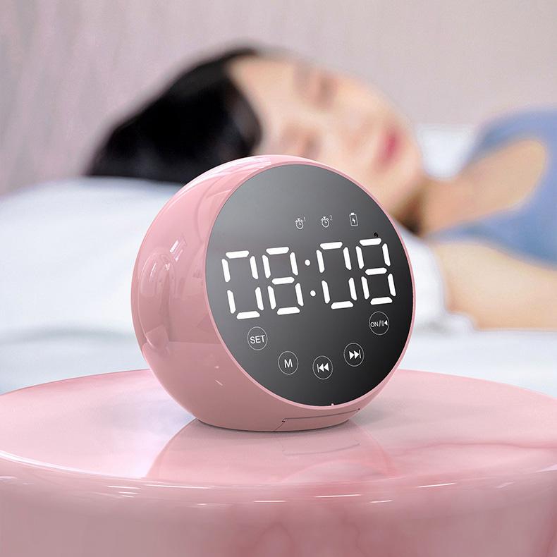 Table Clock Bluetooth Wireless Audio Mini LED Mirror Digital Alarm Clock Temperature Weekend Display Desk Clock