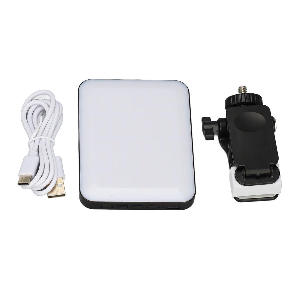 LED Video Light with Clip 3 Modes 9 Levels 3000k To 6500k Rechargeable LED Phone Light Pocket