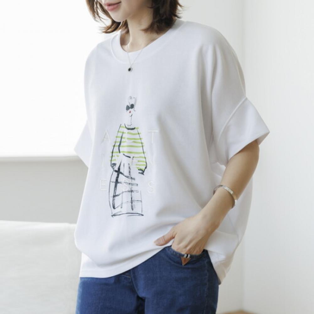 Dedra Women Embroidered T shirT Up To 88 Size Tbe3042