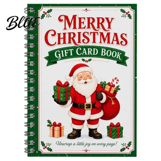 Christmas Money Presenter Gift Card Book 14 Pages DIY Booklet Spiral-Bound Merry Holiday Memory Book College Survival Kit Greeting for Adults Kids