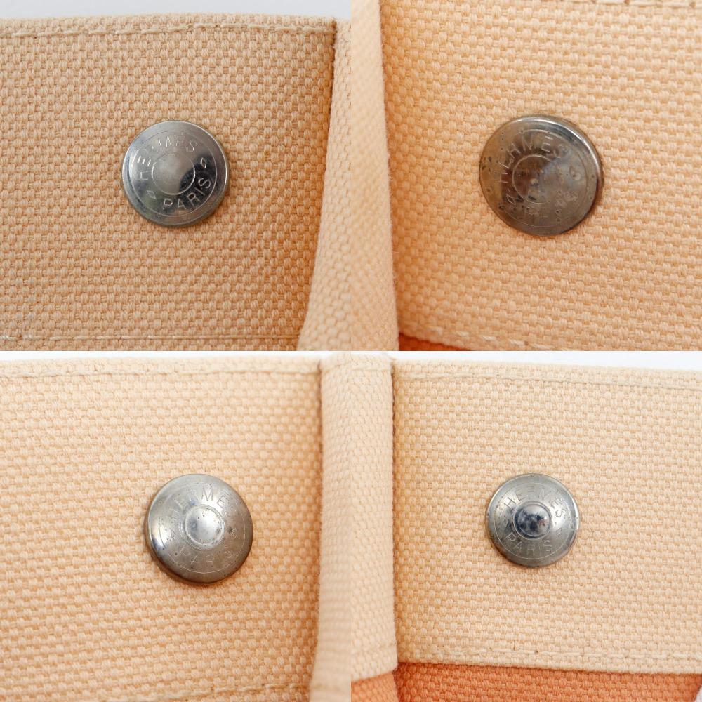 HERMES Bora Bora PM Handbag Orange canvas Women Used