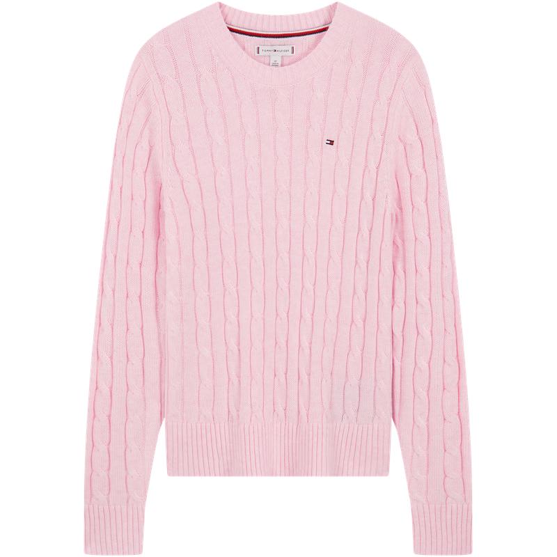 Tommy Hilfiger Женские свитеры и кардиганы 2025 г. Осень/Зима, вязаные косами, из смесовой шерсти