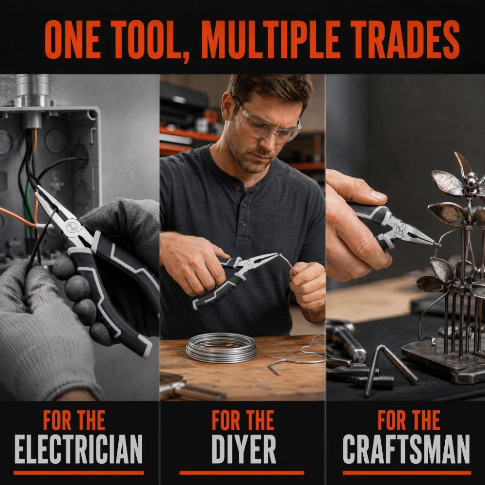 High Carbon Steel Jaw Wire Cutter Pliers Ergonomic Grip Combination Pliers For Electricians